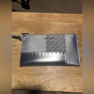 NWT Michael Kors Lady Large Flat Long Women Top Zip Clutch Wristlet Wallet